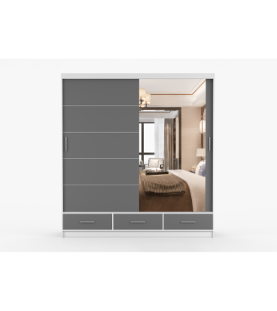 Armoire Solian 203 cm avec miroir