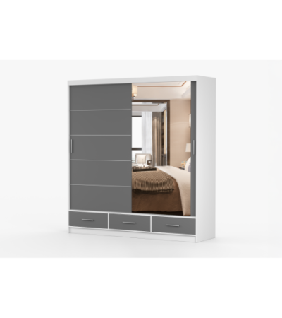 Armoire Solian 203 cm avec miroir