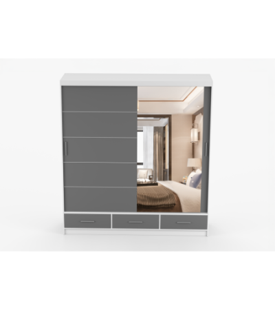 Armoire Solian 203 cm avec miroir