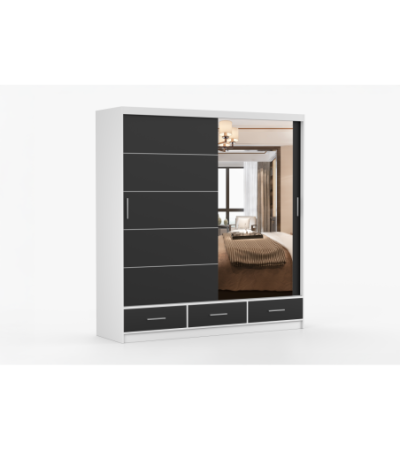 Armoire Solian 203 cm avec miroir