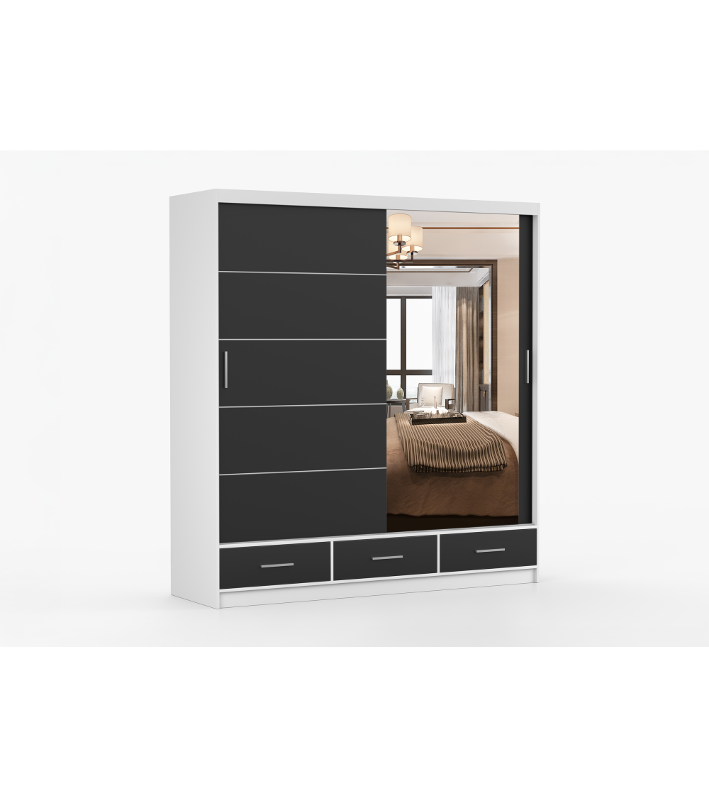 Armoire Solian 203 cm avec miroir