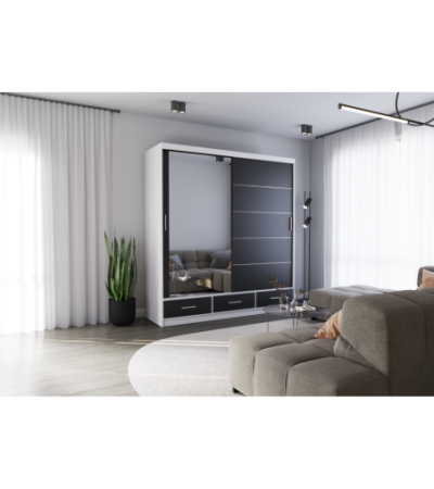Armoire Solian 203 cm avec miroir