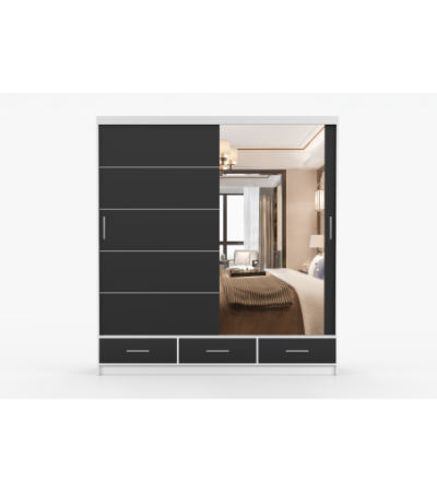 Armoire Solian 203 cm avec miroir