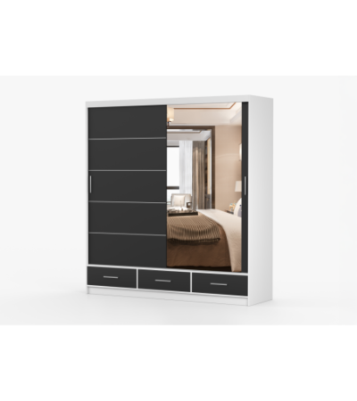 Armoire Solian 203 cm avec miroir