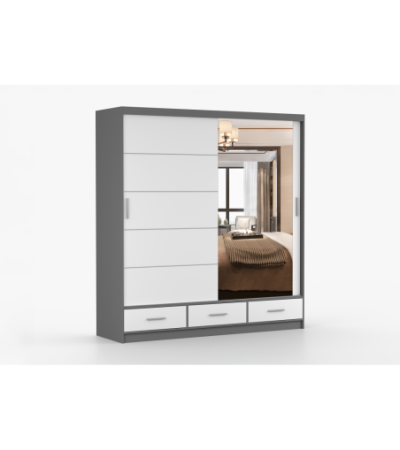 Armoire Solian 203 cm avec miroir