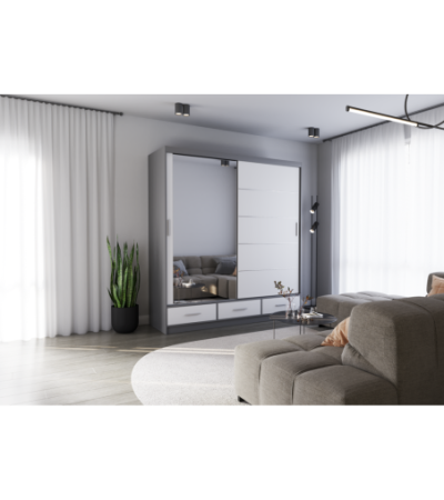 Armoire Solian 203 cm avec miroir