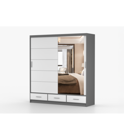 Armoire Solian 203 cm avec miroir