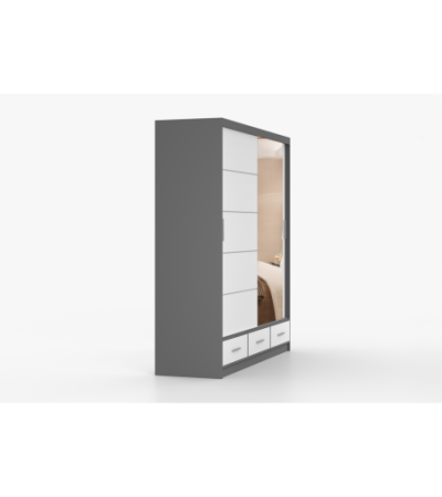 Armoire Solian 203 cm avec miroir