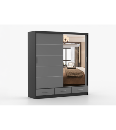 Armoire Solian 203 cm avec miroir