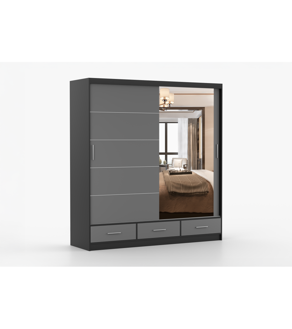 Armoire Solian 203 cm avec miroir