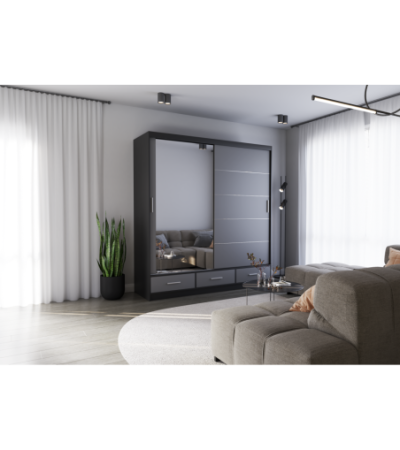 Armoire Solian 203 cm avec miroir