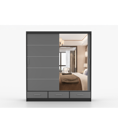 Armoire Solian 203 cm avec miroir