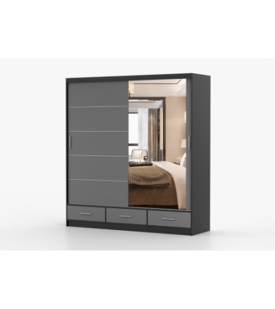 Armoire Solian 203 cm avec miroir