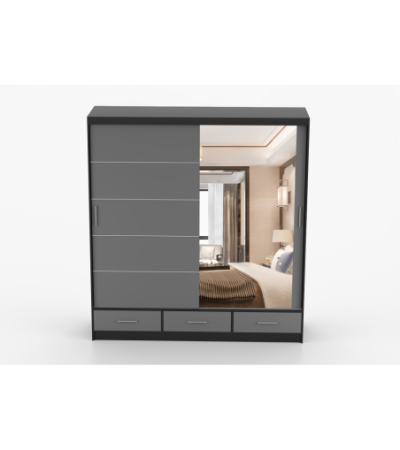 Armoire Solian 203 cm avec miroir