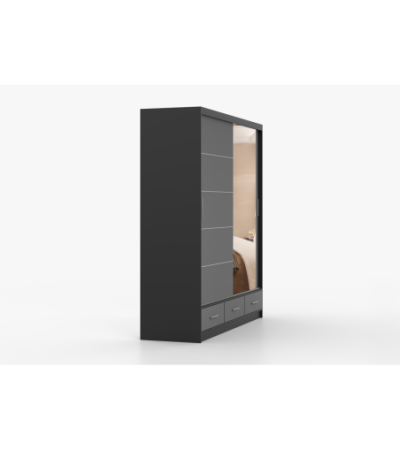 Armoire Solian 203 cm avec miroir