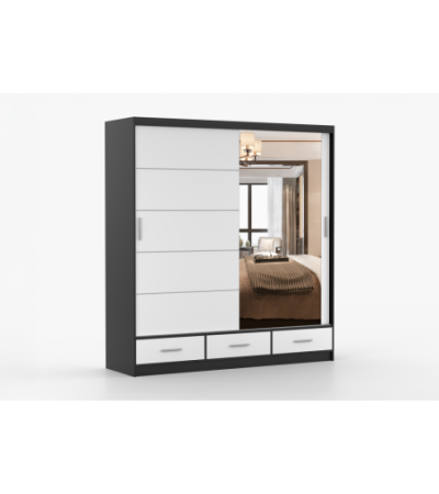 Armoire Solian 203 cm avec miroir