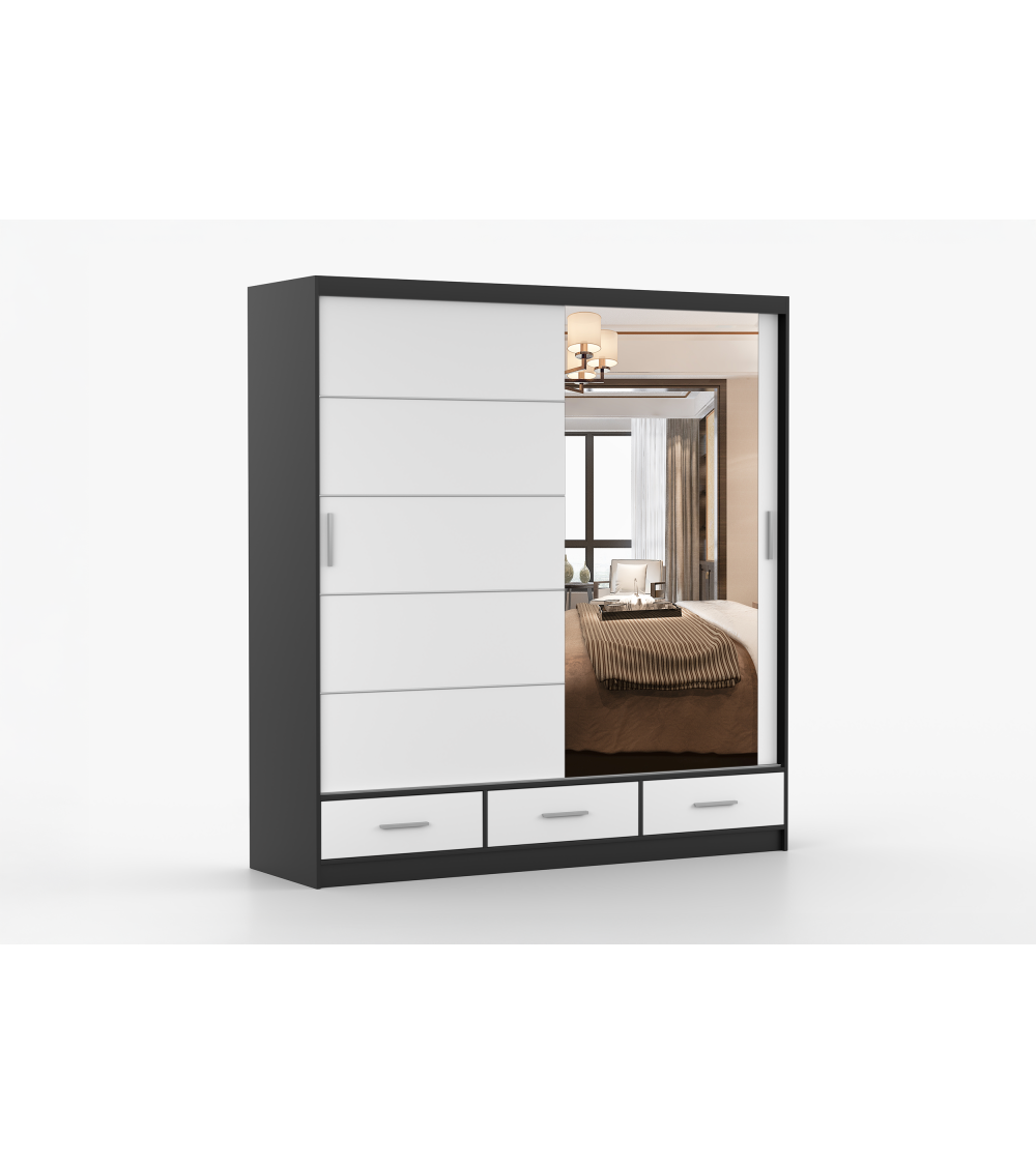 Armoire Solian 203 cm avec miroir