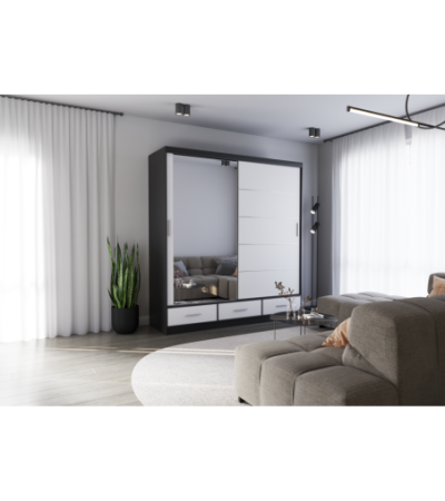 Armoire Solian 203 cm avec miroir