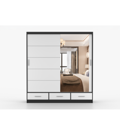 Armoire Solian 203 cm avec miroir