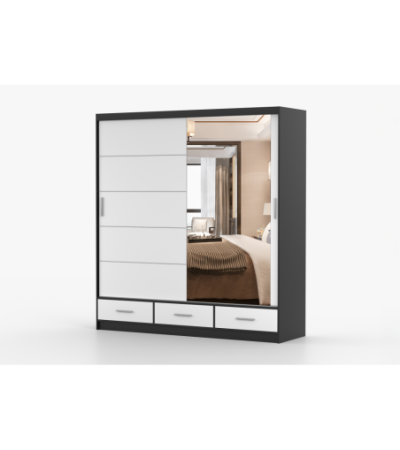 Armoire Solian 203 cm avec miroir