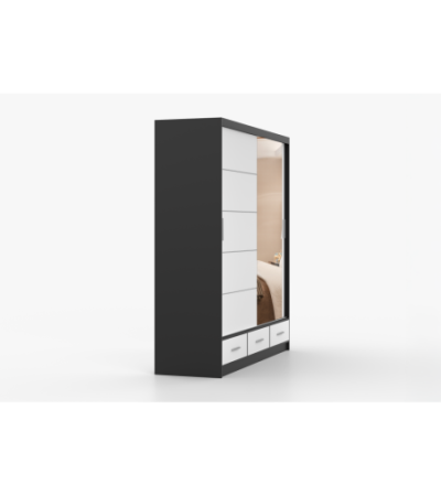 Armoire Solian 203 cm avec miroir