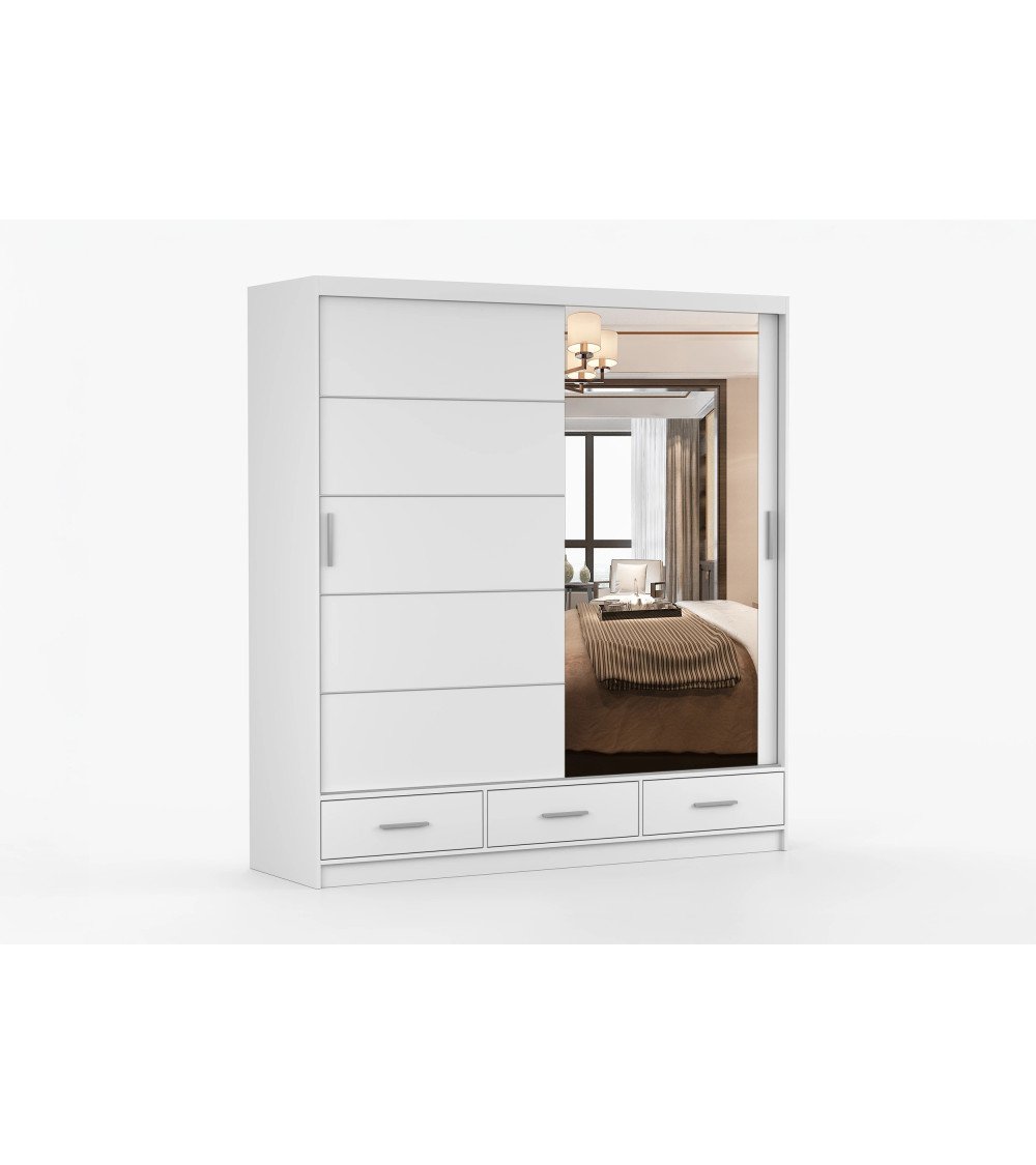 Armoire Solian 203 cm avec miroir