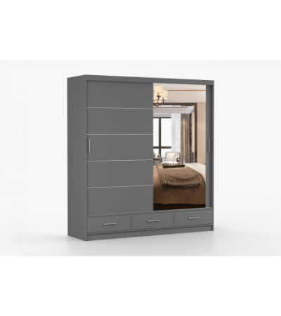 Armoire Solian 203 cm avec miroir