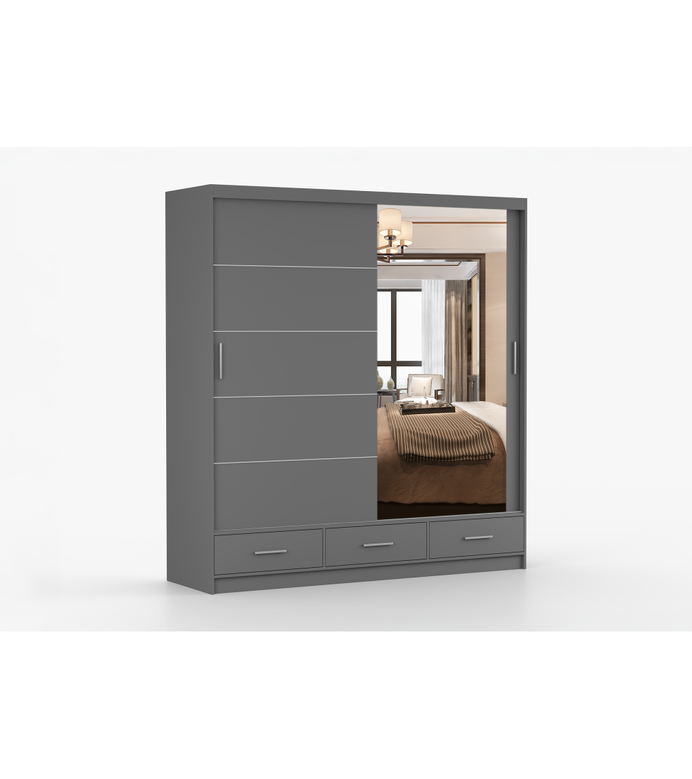 Armoire Solian 203 cm avec miroir