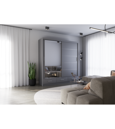 Armoire Solian 203 cm avec miroir