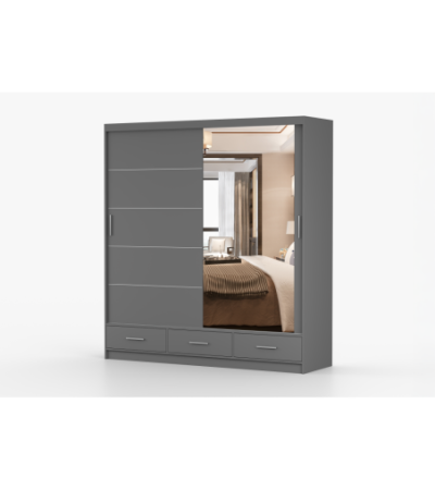 Armoire Solian 203 cm avec miroir