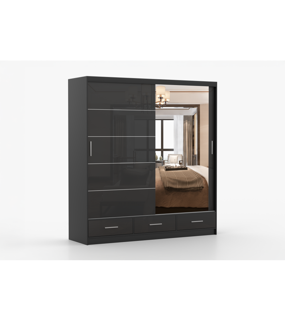Armoire Sylar 203 cm avec miroir