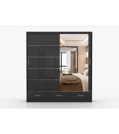 Armoire Sylar 203 cm avec miroir