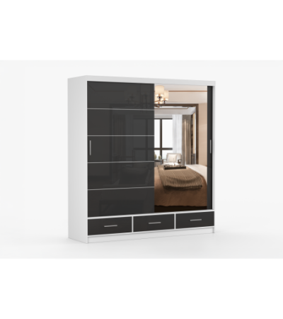 Armoire Sylar 203 cm avec miroir
