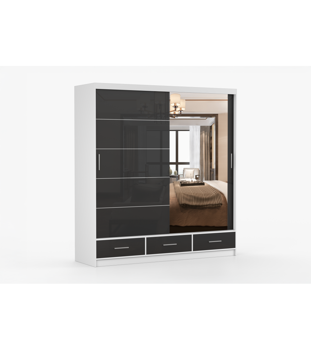 Armoire Sylar 203 cm avec miroir