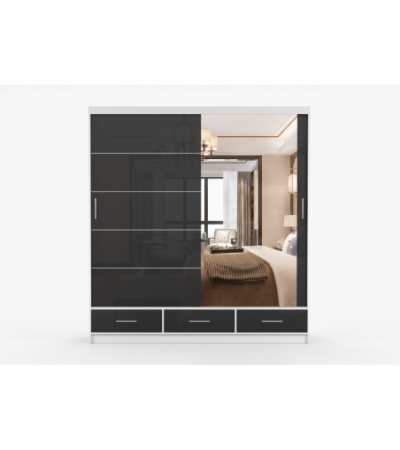 Armoire Sylar 203 cm avec miroir