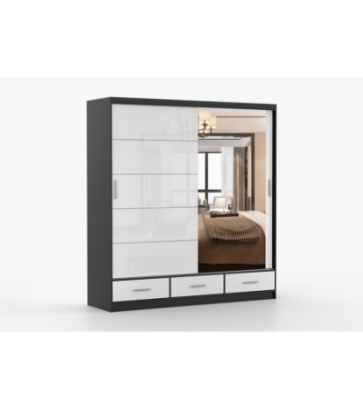 Armoire Sylar 203 cm avec miroir