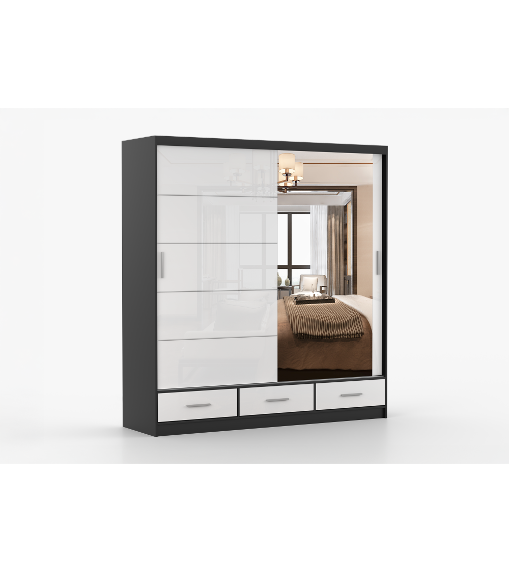 Armoire Sylar 203 cm avec miroir