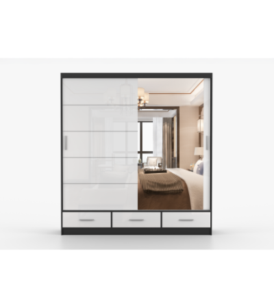 Armoire Sylar 203 cm avec miroir