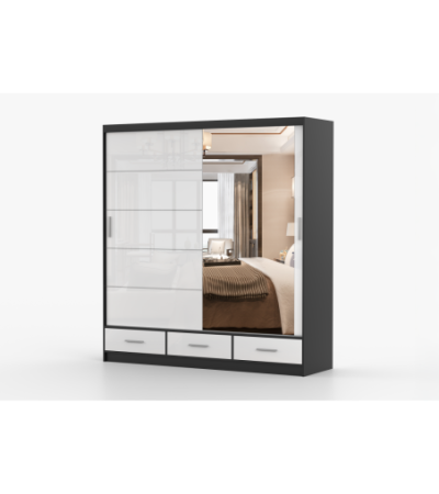 Armoire Sylar 203 cm avec miroir