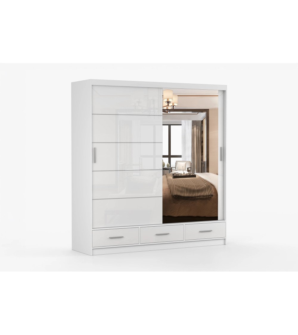 Armoire Sylar 203 cm avec miroir