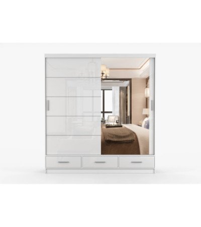 Armoire Sylar 203 cm avec miroir