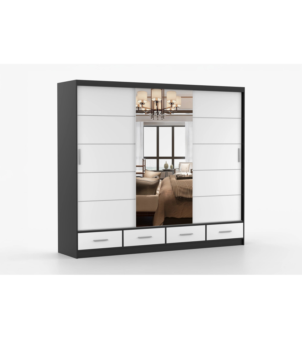 Armoire Silas 250 cm avec miroir
