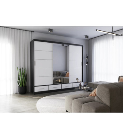 Armoire Silas 250 cm avec miroir