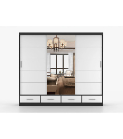 Armoire Silas 250 cm avec miroir