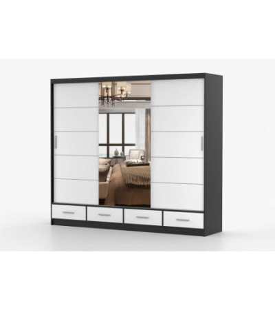 Armoire Silas 250 cm avec miroir