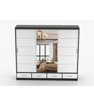 Armoire Silas 250 cm avec miroir