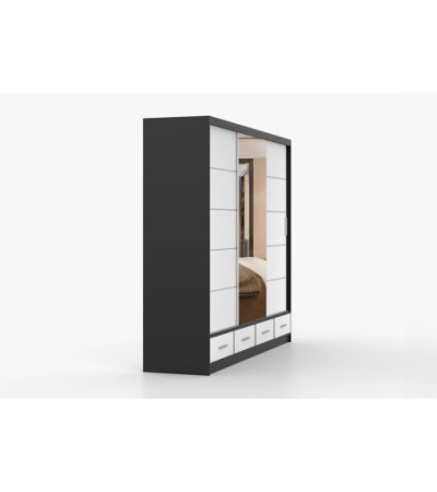 Armoire Silas 250 cm avec miroir