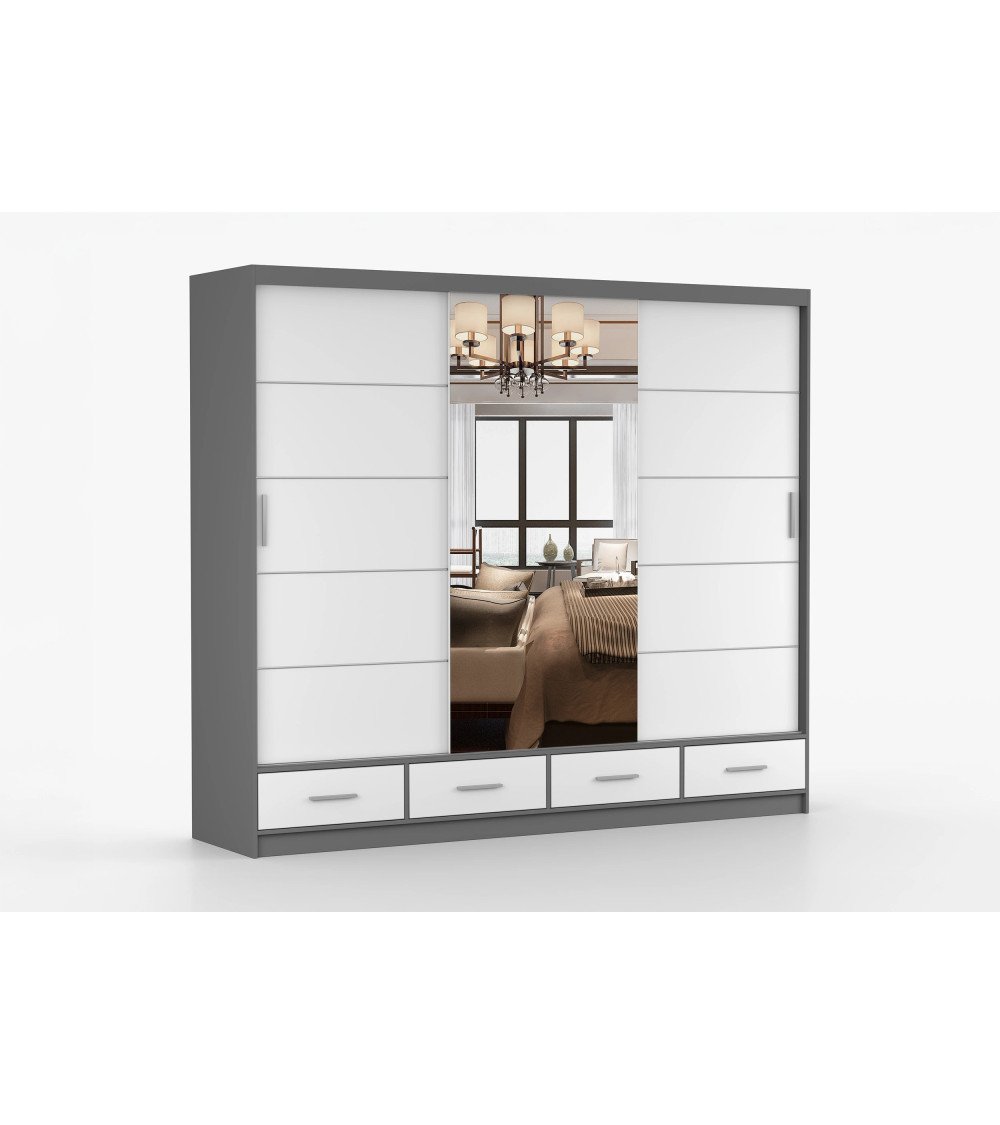 Armoire Silas 250 cm avec miroir