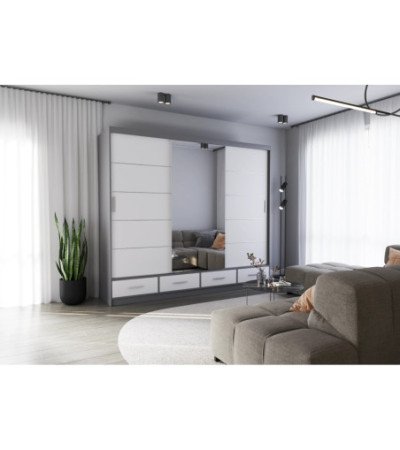 Armoire Silas 250 cm avec miroir