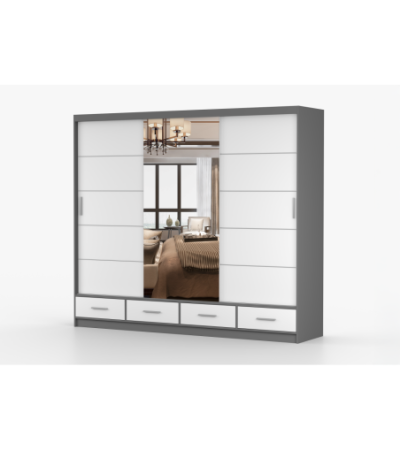 Armoire Silas 250 cm avec miroir